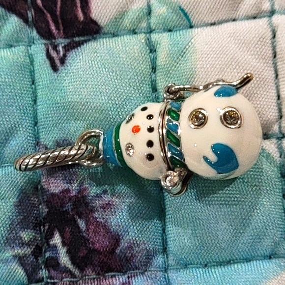 RARE RETIRED BRIGHTON SNOWBALL SNOWMAN CHARM - Picture 2 of 5